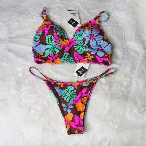 Rip Curl Sun To Sea Long Line Crop, Sun To Sea Skimpy Coverage Bottom SMALL - Picture 7 of 12
